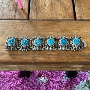 Vintage bracelet Silver and Turquoise Bracelet